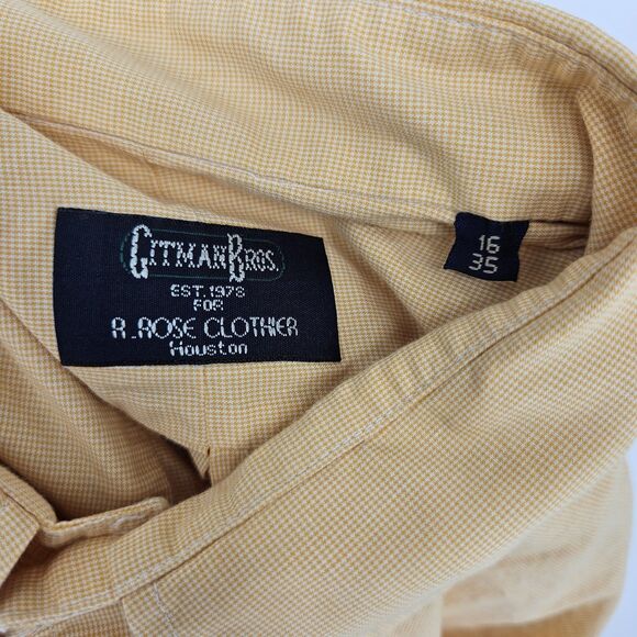 Vintage Gitman Bros Shirt Mens 16 35 Button‎ Down Long Sleeve Orange Cotton USA - Picture 10 of 11